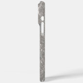 Zilveren glitter zwart monogram Case-Mate iPhone case (Achterkant / Links)