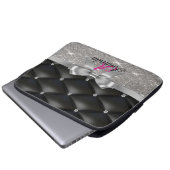 Zilveren glitter zwart monogram elektronica Tas (Voorkant onderkant)