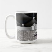 Zilveren glitter zwart monogram elektronica Tas Koffiemok (Links)