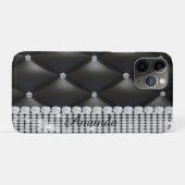 Zilveren glitter zwart monogram iPhone / iPad case (Achterkant (horizontaal))