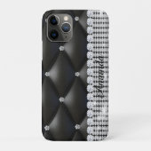 Zilveren glitter zwart monogram iPhone / iPad case (Achterkant)