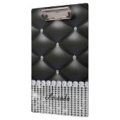 Zilveren glitter zwart monogram klembord (Links)