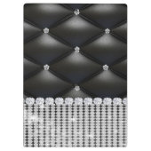 Zilveren glitter zwart monogram klembord (Achterkant)