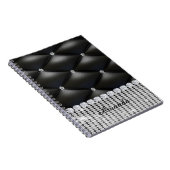 Zilveren glitter zwart monogram notitieboek (Rechterzijde)