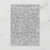 Zilveren Glitter Zwart & Wit Hart Bruiloft Details Informatiekaartje (Achterkant)