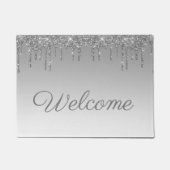 zilveren glitterdruppelaar deurmat (Voorkant)