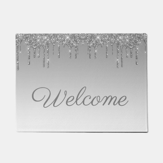 zilveren glitterdruppelaar deurmat (Voorkant)