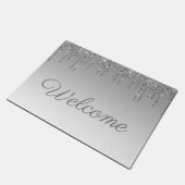 zilveren glitterdruppelaar deurmat (Schuin)