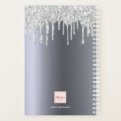 Zilveren glitterdruppels 2026 planner (Achterkant)