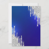 Zilveren Glitterdruppels, Eiffeltoren Blauw Sweet Kaart (Achterkant)