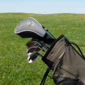 Zilveren Glitterdruppels Glanzende Monogram Naam Golfheadcover (Insitu)