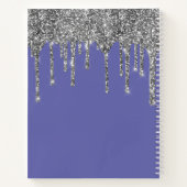 Zilveren Glitterdruppels Periwinkle Dankbaarheidsj Notitieboek (Achterkant)