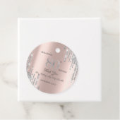 Zilveren Glitterdruppels Roze Goud 80ste Bedankjes Labels (In situ)