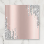Zilveren Glitterdruppels Roze Goud 80ste Bedankjes Labels (Achterkant)
