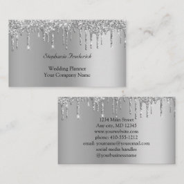 Zilveren Glitterdruppels Vrouwelijk Klein Bedrijf  Visitekaartje
