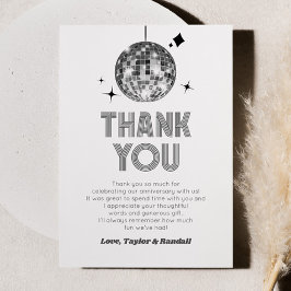 Zilveren Glitterende Disco Bal Huwelijksverjaardag Bedankkaart