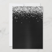 Zilveren Glitterende Glans Zwart Ombre Folie Save The Date (Achterkant)