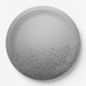 Zilveren Glitterende Sweet 16 Verjaardagsfeestje Papieren Bordje (Voorkant)