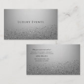 Zilveren Glitterfeest Evenementenplanner Visitekaartje (Voorkant / Achterkant)