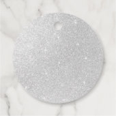 Zilveren glittermaan en sterren oh baby shower bedankjes labels (Achterkant)