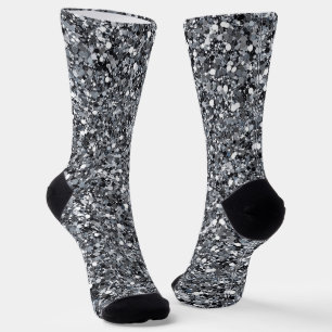 Zilveren glitterpatroon sokken