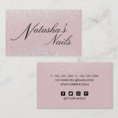 Zilveren Glitterpoeder en Roze Visitekaartje (Voorkant / Achterkant)