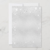 Zilveren glitters foto bruiloft Save the Date (Achterkant)