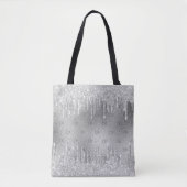 Zilveren glitters glazuur elegant monogram tote bag (Voorkant)