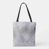 Zilveren glitters glazuur elegant monogram tote bag (Achterkant)
