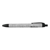 Zilveren glitters glinsteren zwart wit Personalise Zwarte Inkt Pen (Bovenkant)