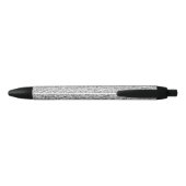 Zilveren glitters glinsteren zwart wit Personalise Zwarte Inkt Pen (Achterkant)