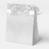Zilveren glitters glinsterende naam script bedankt bedankdoosjes (Achterkant)