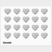 zilveren glitters hart sticker (Vel)
