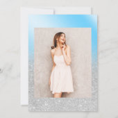 Zilveren glitters ijsblauw chic meisjesachtig Swee Kaart (Achterkant)