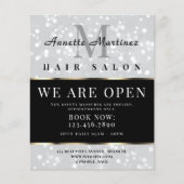 Zilveren glitters kapsalon flyer (Voorkant)