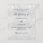 Zilveren glitters minimale formele bruiloft uitnodiging briefkaart (Voorkant)