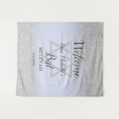 Zilveren glitters ombre lavendel chic Bat Mitzvah Wandkleed (Voorkant (horizontaal))