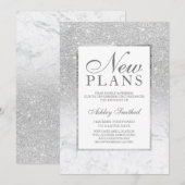 Zilveren glitters ombre marmer uitgestelde nieuwe  kaart (Voorkant / Achterkant)