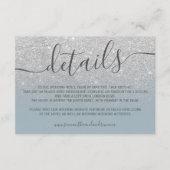 Zilveren glitters ombre stoffig blauwe script deta informatiekaartje (Voorkant)