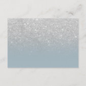 Zilveren glitters ombre stoffig blauwe script deta informatiekaartje (Achterkant)