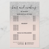 Zilveren glitters prijzen logo roze We zijn open Flyer (Achterkant)