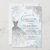 Zilveren glitterschijven, Dress Snowflakes Kaart (Voorkant)