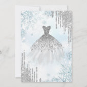 Zilveren glitterschijven, Dress Snowflakes Sweet 1 Kaart (Achterkant)