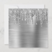 Zilveren glitterschijven en Folie 60e verjaardag Kaart (Achterkant)