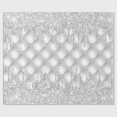 Zilveren glittersluipers roze goud roze glans luxe cadeaupapier (Vlak)