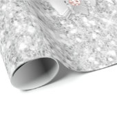 Zilveren glittersluipers roze goud roze glans luxe cadeaupapier (Rol Hoek)