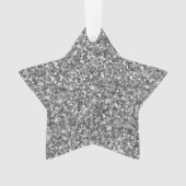 zilveren glitterster ornament (voorkant)