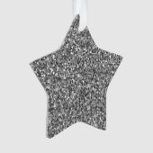 zilveren glitterster ornament (voorkant)