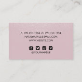 Zilveren Glitterstof en Roze Visitekaartje (Achterkant)