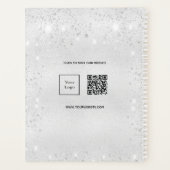 Zilveren glitterstof QR code business logo 2026 Planner (Achterkant)